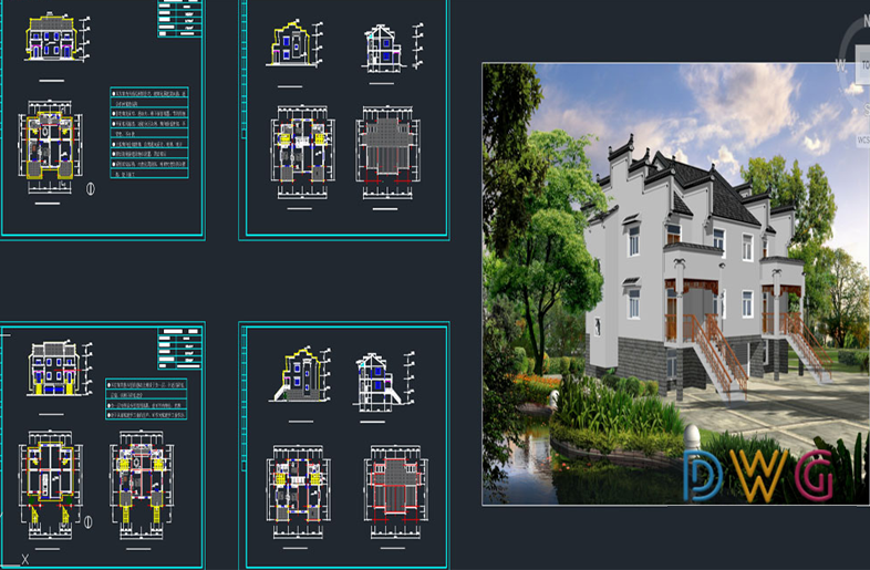 دانلود فایل اتوکد نقشه خانه مسکونی روستایی DWG | Drawing Of Village Residential برای AutoCAD